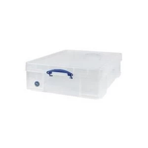 Really Useful 70L Stackable Plastic Storage Box with Lid Clear