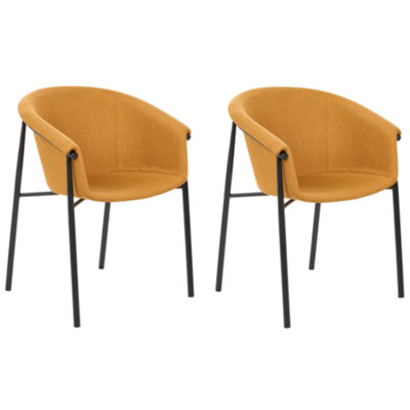Image of Beliani Set Of 2 Dining Chairs Ames Orange