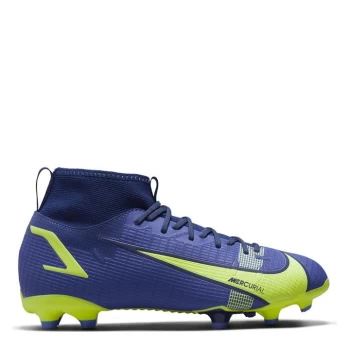 image of Nike Mercurial Superfly Academy DF Junior FG Football Boots - Blue/Yellow