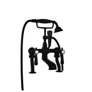 Image of Black Bath Shower Mixer Tap - Helston