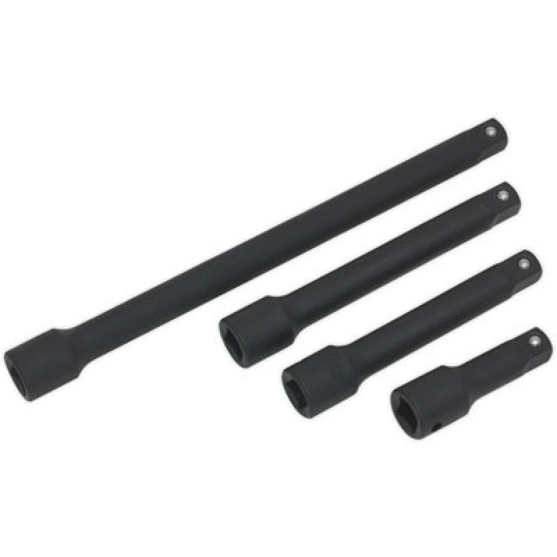 Image of Loops 4 Piece Impact Extension Bar Set - 1/2" Sq Drive - 75mm 125mm 150mm & 250mm Bars Multi