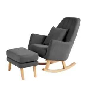 Image of Ickle Bubba Eden Deluxe Nursery Chair & Stool Charcoal (Grey)