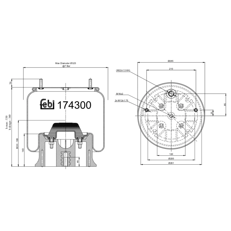 Image of Boot, air suspension FEBI BILSTEIN 174300