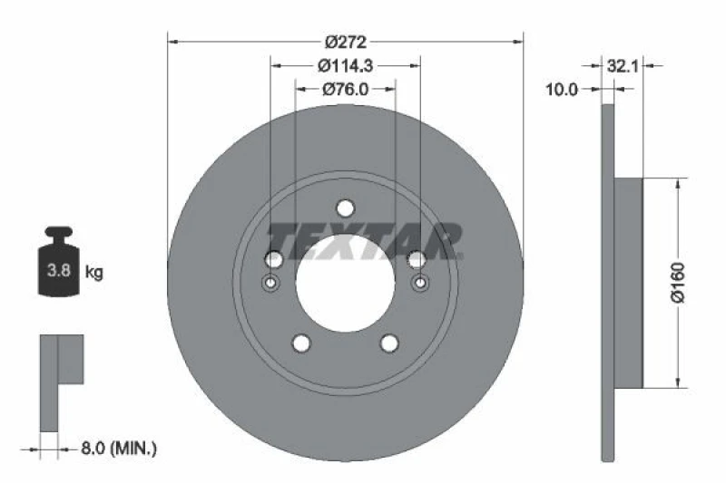 Image of Brake disc TEXTAR 92291703