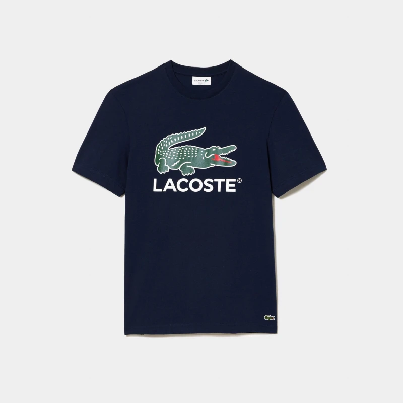 Image of Lacoste Logo Graphic T-Shirt Blue Marine S
