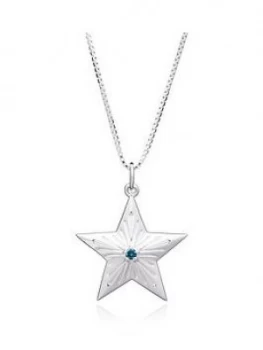 image of Rachel Jackson London 22Ct Gold Plated Silver Blue Topaz Statement Lucky Star Necklace