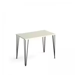 image of Tikal straight desk 1000mm x 600mm with hairpin legs - Black legs and