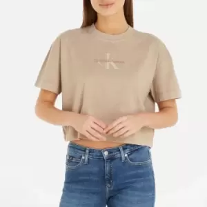 Image of Calvin Klein Jeans Monologo Cotton-Jersey T-Shirt - M