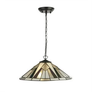 Image of 2 Light Pendant Matt Black, White, Multi, E27