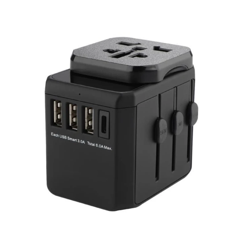 Image of Microconnect MC-TRAVELADAPTER3 electrical power plug Black