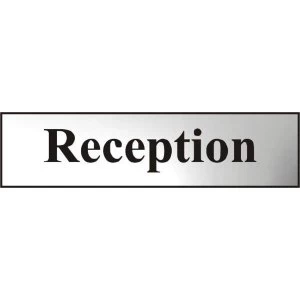 image of ASEC Reception 200mm x 50mm Chrome Self Adhesive Sign