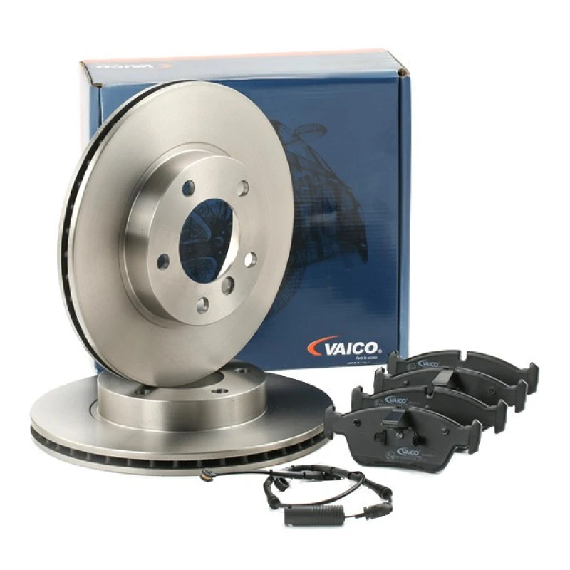 Image of RIDEX 3405B0336 Brake disc and pads set Front Axle, Brake Disc Type: Vented, incl. wear warning contact Brake Set,disc brakes (3405)
