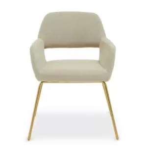 Image of Interiors By PH Dining Chair Natural Gold Legs