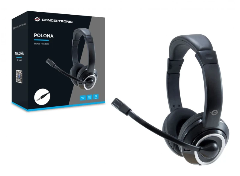 Image of Conceptronic POLONA02B headphones/headset Wired Head-band Gaming Black