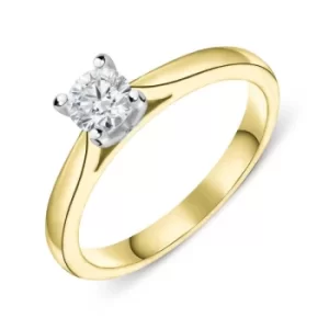 image of 18ct Yellow Gold 0.33ct Diamond Brilliant Cut Solitaire Ring