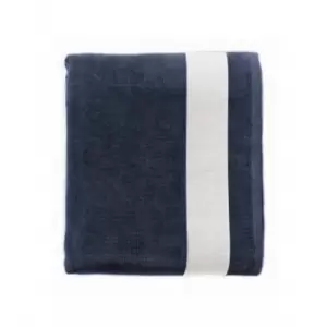 Image of SOLS Lagoon Cotton Beach Towel (One Size) (French Navy/White)