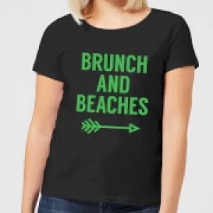 Image of Brunch and Beaches Womens T-Shirt - Black - 3XL