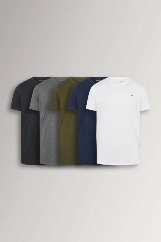 Image of BadRhino BadRhino Men 5 Pack Core T-Shirts in Black Size: 4X-Large Black 4X-Large Male 5059738284997