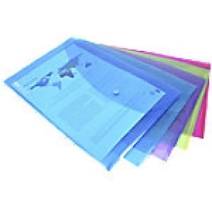 Image of Rapesco File Wallet 0688 Foolscap Assorted Polypropylene 24 x 36cm 5 Pieces