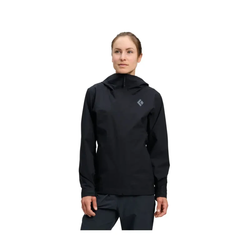 Image of Womens waterproof jacket Black Diamond Strataline Noir Female XS