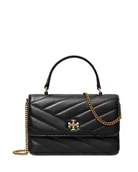 image of Tory Burch Kira Chevron Mini Top Handle Chain Wallet