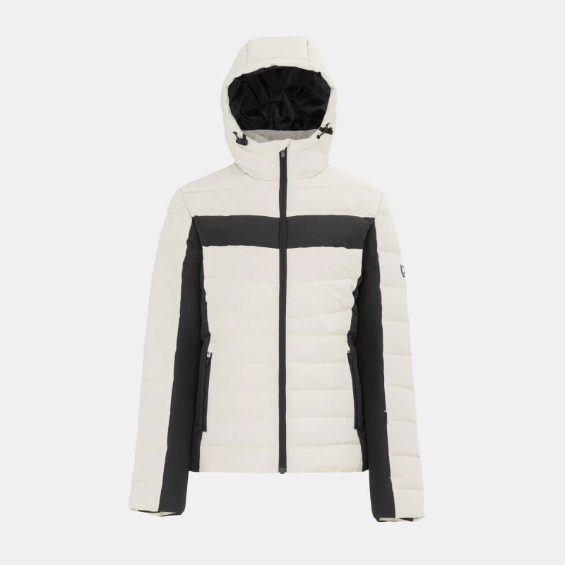 Image of Nevica Womens Moritz Windproof Hooded Synthetic Insulation Ski Jacket Cream/Black female 8 (36)