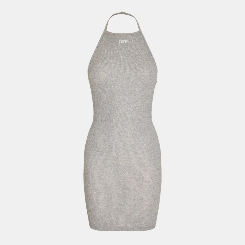Image of Off White Womens Long Maxi Dress Silver/White female 4 (3XS)