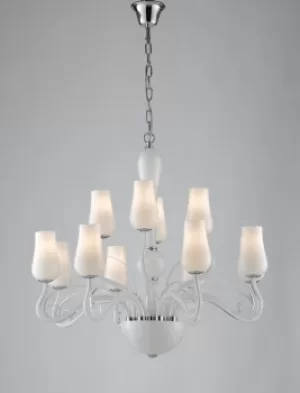 image of ANGEL 12 Light Chandeliers with Shades White 80x70cm