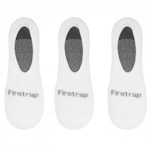 image of Firetrap Invisible 3 Pack Socks Mens - White