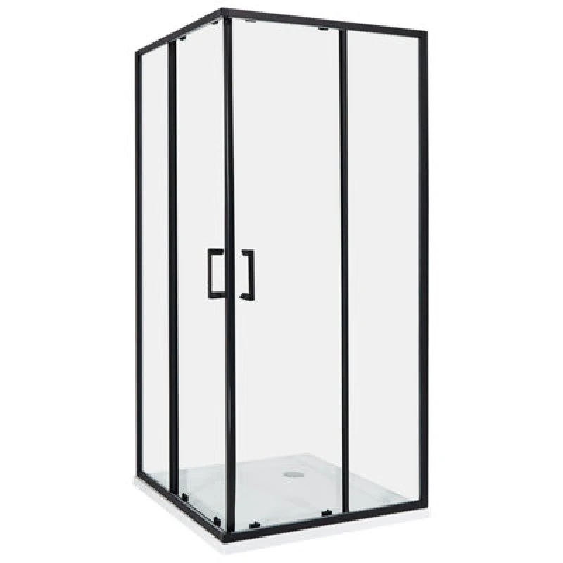 Image of Beliani Shower Enclosure Tela 900 X 900 X 1850 mm Black