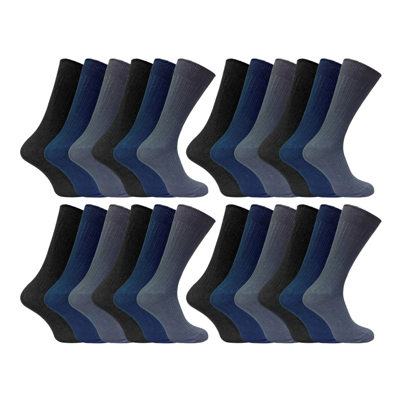 Image of Sock Snob Sock Snob Men 24 Pairs Multipack Ultimate Comfort 100% Cotton Socks Size: 11-14 Multi 11-14 Male 5056632630240