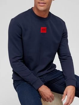 Image of Hugo Boss Duragol Red Patch Logo Sweatshirt Navy Size 2XL Men