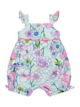 Monsoon S.E.W. Baby Girls Octavia Linen Mix Romper - Mint