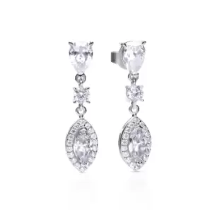 image of Diamonfire Silver Zirconia Pave Marquise Drop Earrings