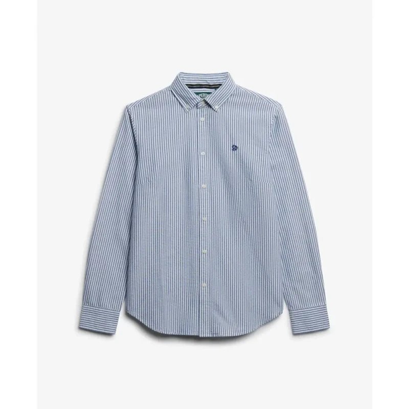 Image of Superdry Womens long sleeve shirt Superdry Oxford Bd Bleu Female L