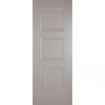 image of Amsterdam Internal Primed Silk Grey 3 Panel Door - 762 x 1981mm