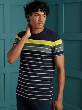 Image of Superdry Orange Label Bretton Stack T-Shirt, Navy Size M Men
