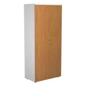 image of 1800 Wooden Cupboard (450MM Deep) White Carcass Nova Oak Doors