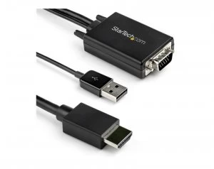 image of Startech.com 2m (6.6 ft.) VGA to HDMI Adapter Cable - USB Powered - 1