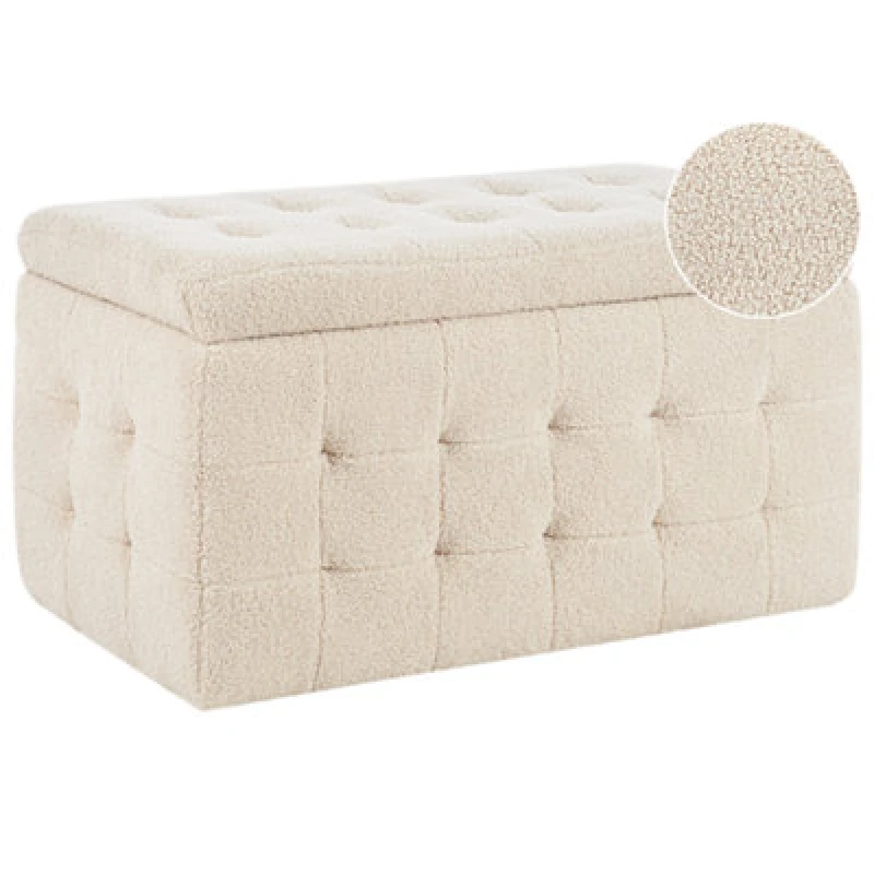 Image of Beliani Storage Ottoman Michigan Boucle Beige