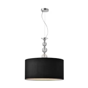 Image of Rea Cylindrical Pendant Ceiling Light, Black, 1x E27