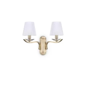 Image of Pegaso 2 Light Candle Wall Light Satin Brass
