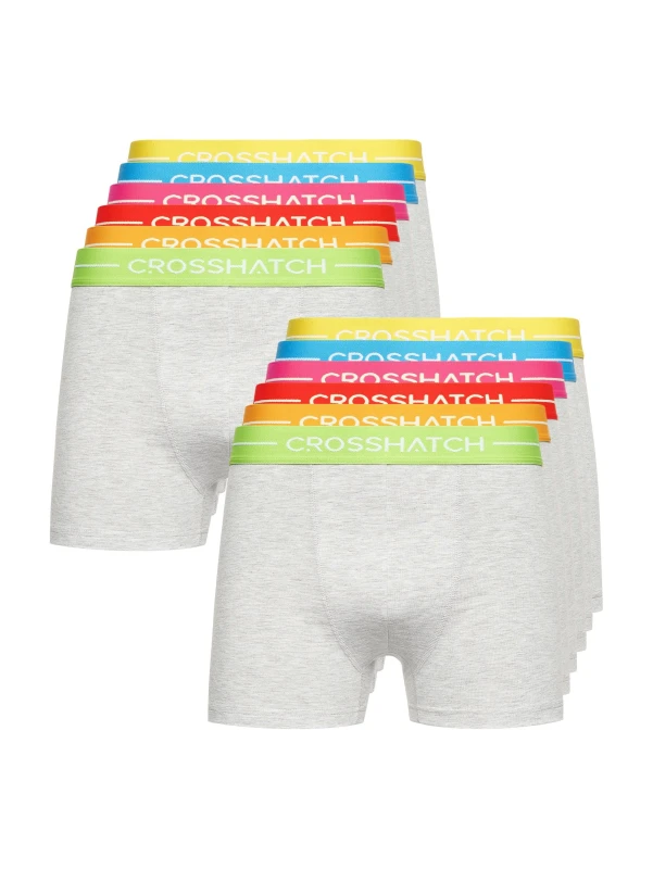 Image of Crosshatch Crosshatch Men Astral Bright Boxers 12pk in Grey Size: large Grey L Male 5059294518611