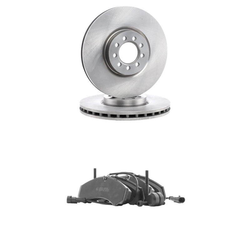 Image of RIDEX 3405B3259 Brake disc and pads set Front Axle, Brake Disc Type: internally vented, incl. wear warning contact Brake Set,disc brakes (3405)