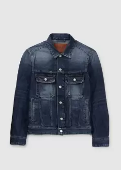 image of Replay Mens No Thema Jacket In Dark Blue