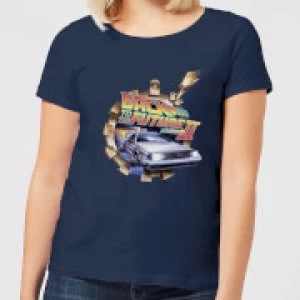 Image of Back To The Future Clockwork Womens T-Shirt - Navy - L