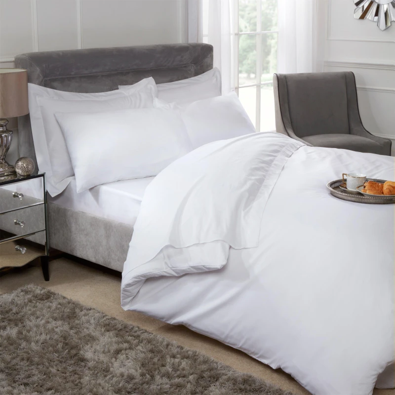 Image of 200 Thread Count Luxury Egyptian Cotton Duvet Cover in White - Single Bed - Emma Barclay TJ Hughes 5050238571914