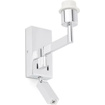 Image of Faro Artis - 1 Light Indoor Reading Wall Light Chrome - Shade Not Included, E27