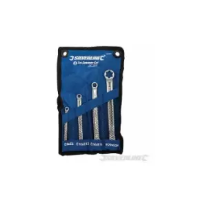 image of Silverline - 4PC E6-E24 trx torx long ratchet ring spanner wrench set 241501