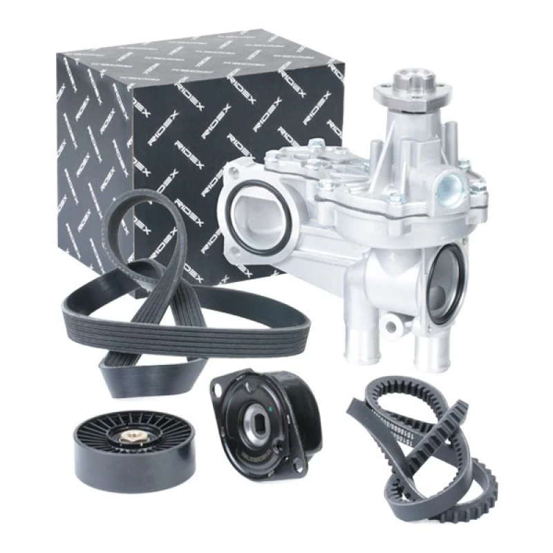 Image of RIDEX 4172P0066 Water Pump + V-Ribbed Belt Kit Water Pump + V-Ribbed Belt Kit (4172)
